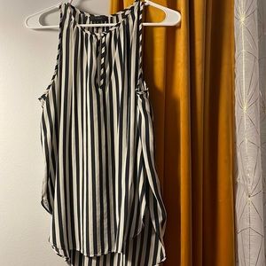 J. Crew vertical striped white navy/black sleeveless button top 6